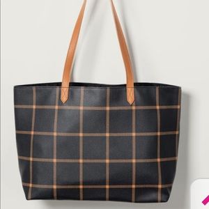 NIB Modern Tote Caramel Windowpane